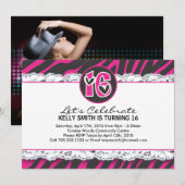 16 . Geburtstag Party Einladung (Vorne/Hinten)