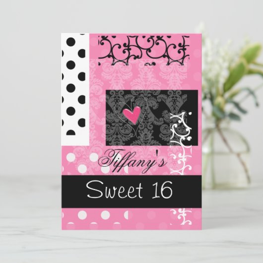 16 . Geburtstag Party Einladung (Stehend Vorderseite)