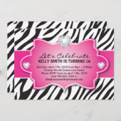 16 . Geburtstag-Party Einladung (Vorne/Hinten)