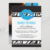 16 . Geburtstag Party Einladung (Vorne/Hinten)