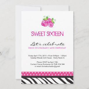 16 . Geburtstag-Party Einladung