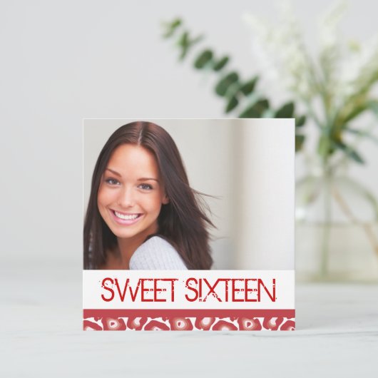 16 . Geburtstag Party Einladung (Stehend Vorderseite)