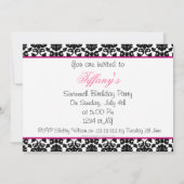 16 . Geburtstag Party Einladung (Rückseite)