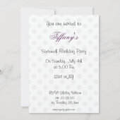 16 . Geburtstag Party Einladung (Rückseite)