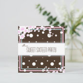 16 . Geburtstag Party Einladung - Braunrosa - Punk (Stehend Vorderseite)