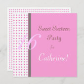 16 . Geburtstag Party Einladung. Einladung (Vorne/Hinten)