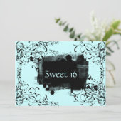 16 . Geburtstag-Party Einladungen mit blauem und s (Stehend Vorderseite)