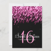 16 . Geburtstag Party Fallende Sterne rosa Einladung (Rückseite)
