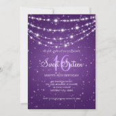 16 . Geburtstag Party-Funkkette Lila Einladung (Rückseite)