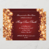 16 . Geburtstag Party Goldglühbirnen Einladung (Vorne/Hinten)