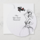 16 GEBURTSTAG PARTY MONOGRAM Red Black Wirbel Einladung (Rückseite)