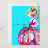 16 . GEBURTSTAG-PARTY, Rosa-Ruby-Monogramm-Schwarz Einladung (Rückseite)