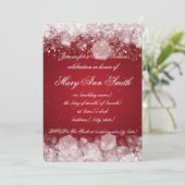 16 . Geburtstag Party Sparkling Nacht 2 Rot Einladung (Stehend Vorderseite)