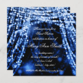 16 . Geburtstag Party String Lights Blau Einladung (Vorne/Hinten)