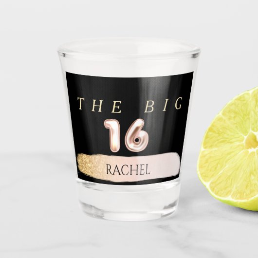 16. Geburtstag Personalisiertes Shot Glass Schnapsglas (Vorderseite)