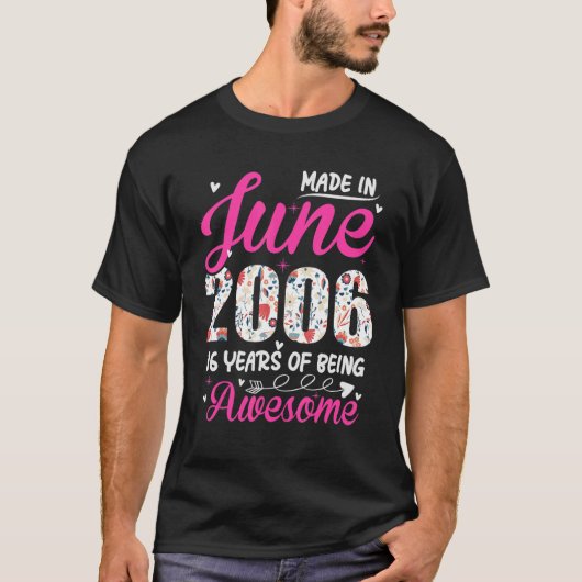 16. Geburtstag Phantastisch seit Juni 2006 T-Shirt (Vorderseite)