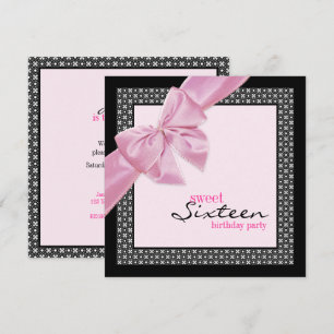 16 . Geburtstag Pink Black Birthday Party Einladung