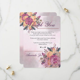 16 . Geburtstag Pink Floral Vielen Dank Save The Date