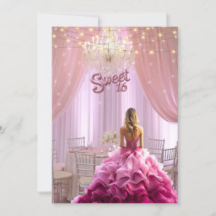 16 . Geburtstag Pink Gown Sparkle Lights Einladung