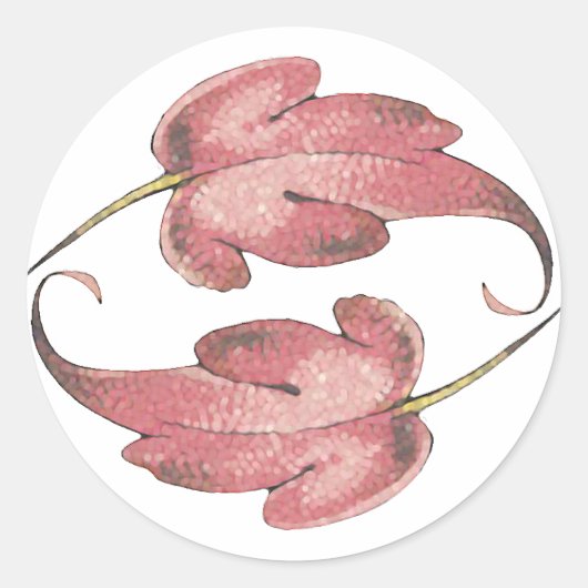 16 . Geburtstag Pink Leaf Sticker (Vorderseite)