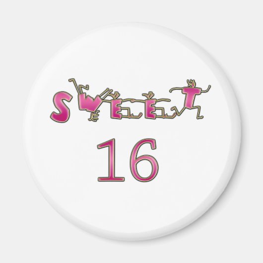 16 . Geburtstag Pink Magnet (Vorne)