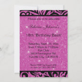 16 . Geburtstag Pink Party Celebration | DIY Text Einladung (Rückseite)