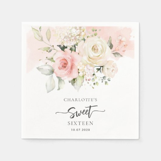 16. Geburtstag Pink Party Paper Serviette (Vorderseite)