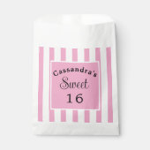 16 . Geburtstag Pink Stripe Classic Chic Geschenktütchen (Vorderseite)