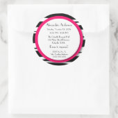 16 . Geburtstag Pink Zebra Lollipop Einladung Back Runder Aufkleber (Tasche)