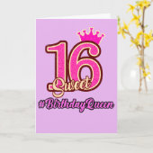 16 . Geburtstag Princess Crown, 16. Geburtstagskön Karte (Gelbe Blume)