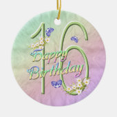 16. Geburtstag Regenbogen Keepake Ornament (Vorne)