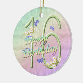 16. Geburtstag Regenbogen Keepake Ornament (Links)