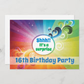 16. Geburtstag Religious Card Rainbow Segen Einladung (Vorne/Hinten)