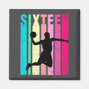 16. Geburtstag Retro Basketball Fans 16 Jahre alt Magnet