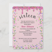 16. Geburtstag rosa Icing und Sprinkles Einladung (Vorderseite)