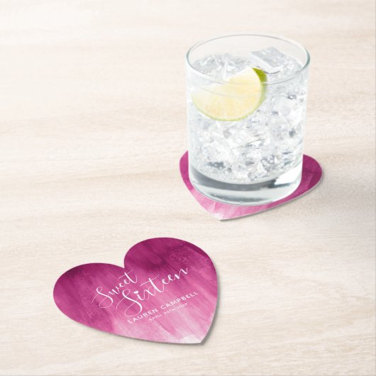 16 . Geburtstag Rosa moderne Waschkunst Untersetzer (Vor Ort)