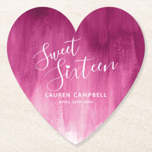 16 . Geburtstag Rosa moderne Waschkunst Untersetzer