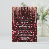 16 . Geburtstag Rose Blumendress Glitzer Tropfen R Einladung (Stehend Vorderseite)