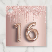 16. Geburtstag Rose Gold Glitzer danke Ihnen Ballo Geschenkanhänger (Vorderseite)