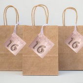 16. Geburtstag Rose Gold Glitzer danke Ihnen Ballo Geschenkanhänger