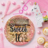 16 . Geburtstag Rose Gold Rustikal Pappteller (Party)