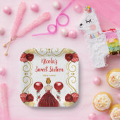 16 . Geburtstag Rote Haare Prinzessin in Rot Pappteller (Party)