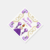 16 . Geburtstag Rote Haare Prinzessin Lila Serviette (Ecke)