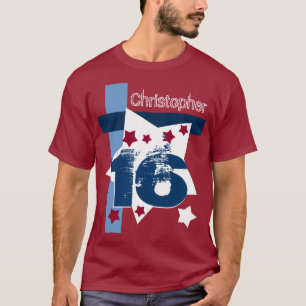 16. GEBURTSTAG ROTES WEISSES BLAUES T-Shirt