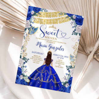 16 . Geburtstag Royal Blue Butterfly Geburtstagspa Einladung