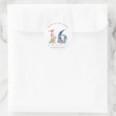 16 . Geburtstag Runder Aufkleber (Tasche)