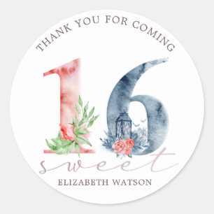 16 . Geburtstag Runder Aufkleber
