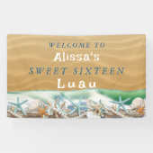 16 . Geburtstag Seashells Starfish Pearls Luau Banner (Horizontal)