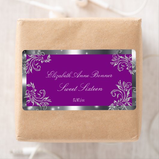 16 . Geburtstag, Silberer Glitzer, Custom, Water (Insitu)