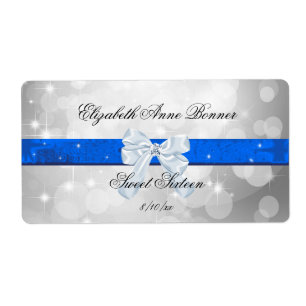 16 . Geburtstag, Silver, Blue, Imitate Satin